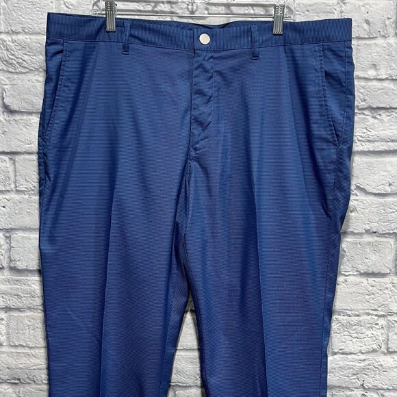 Bonobos Golf Pants Men Blue Straight Fit Micro Houndstooth‎ Zip Ankle Size 40X32 - Picture 4 of 13